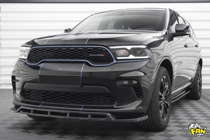 Спойлер (губа) переднего бампера на Додж Дюранго (Dodge Durango) 2020+